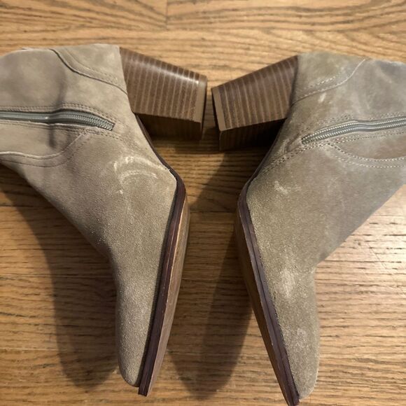 COPY - Zara Tan Boots Wedge Heel Size 37 Western Style Pointed Toe - Picture 3 of 11